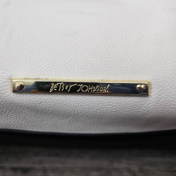 Betsey Johnson New Double Big Bow Black And White Satchel Shoulder Handbag - Picture 8 of 16